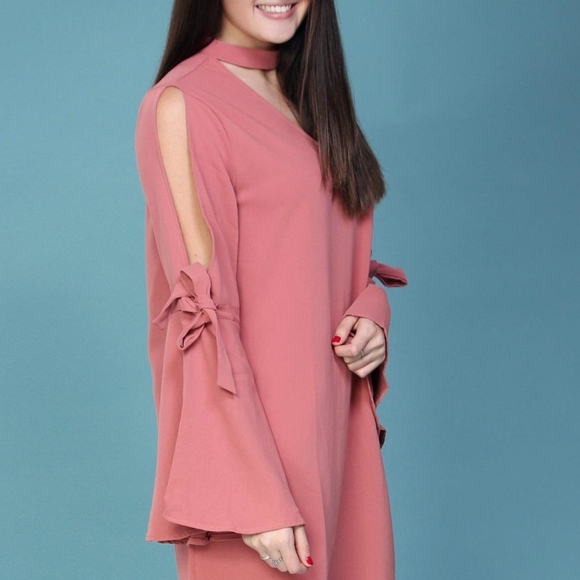 NWT Paper Crane Mauve "Spring Forward" Dress Sz Lg - Picture 2 of 8